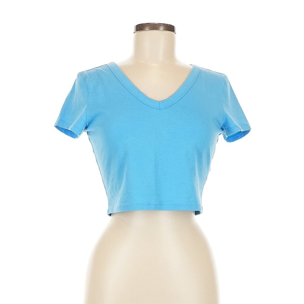 Wild Fable Blue Crop Top V Neck